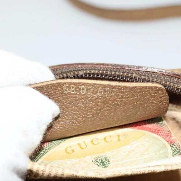 GUCCI GG Supreme Web Sherry Line Bag PVC Beige Gold 68 02 004 Auth bs25484 - Picture 14 of 16